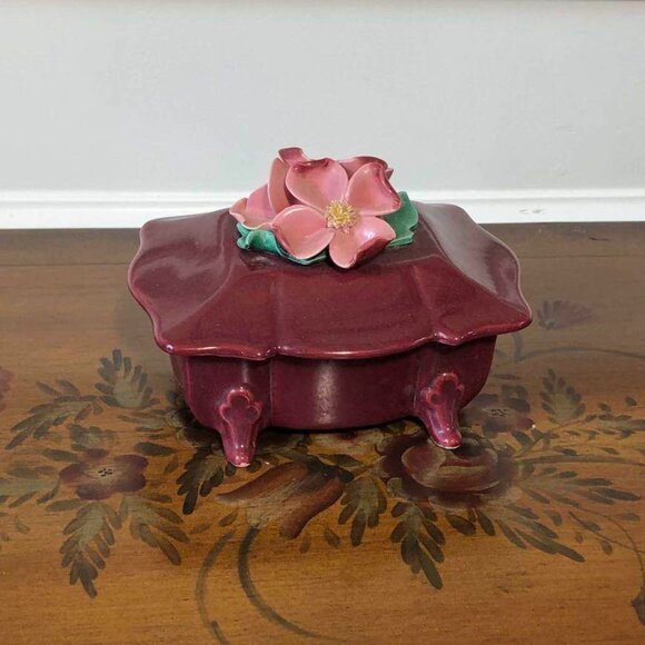 California pottery - Johannes Brahm floral lidded trinket box - Picture 3 of 12
